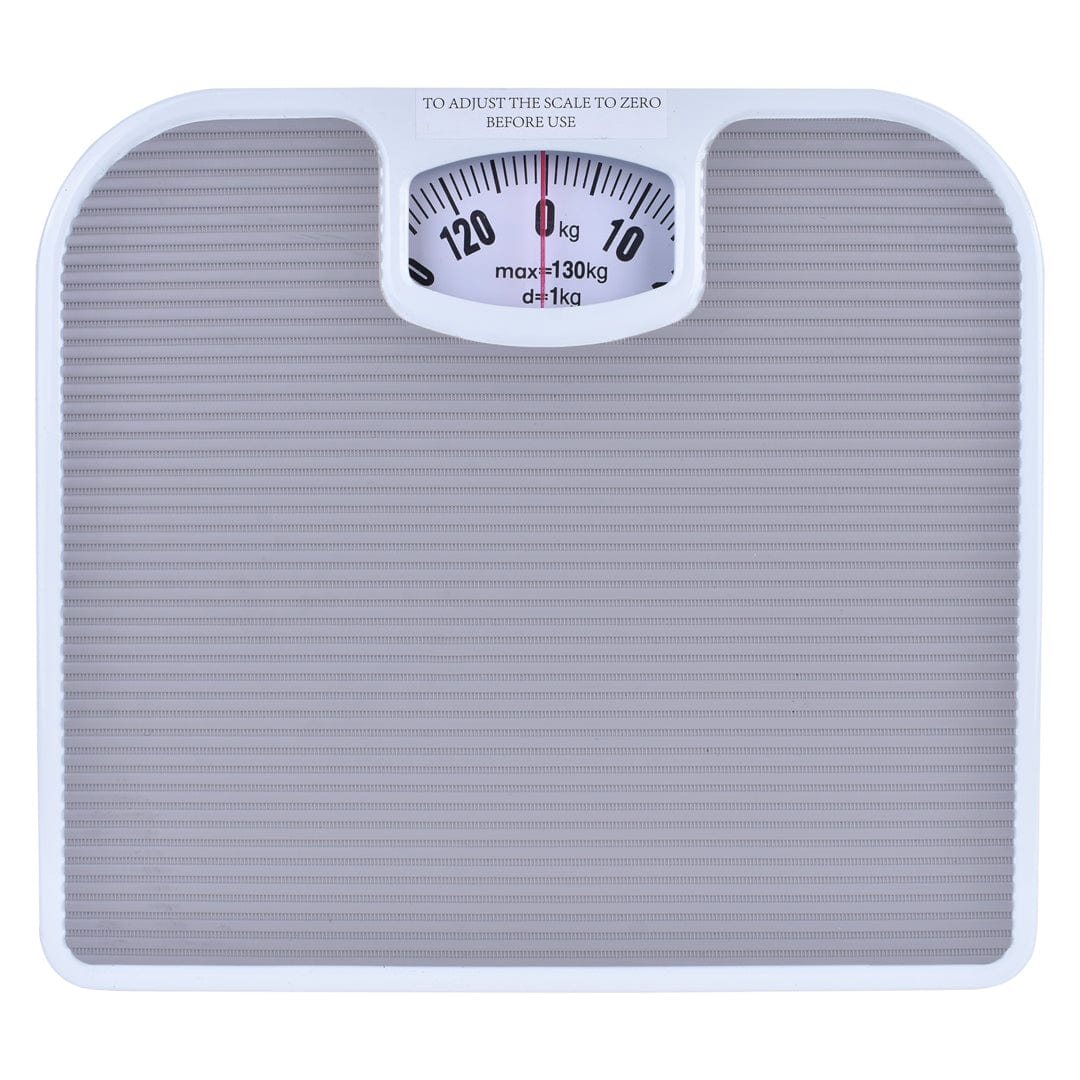 v915 cv0299 203425 00.jpg White analogue bathroom scale with dial display