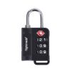 Black TSA combination padlock with metal shackle