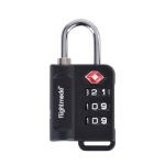 Black TSA combination padlock with metal shackle