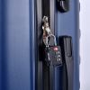 Close-up of suitcase with TSA combination padlock