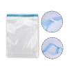 Clear resealable plastic ziplock storage bag with blue seal