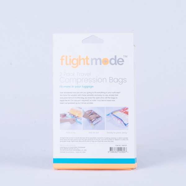Flightmode travel compression bags retail packaging