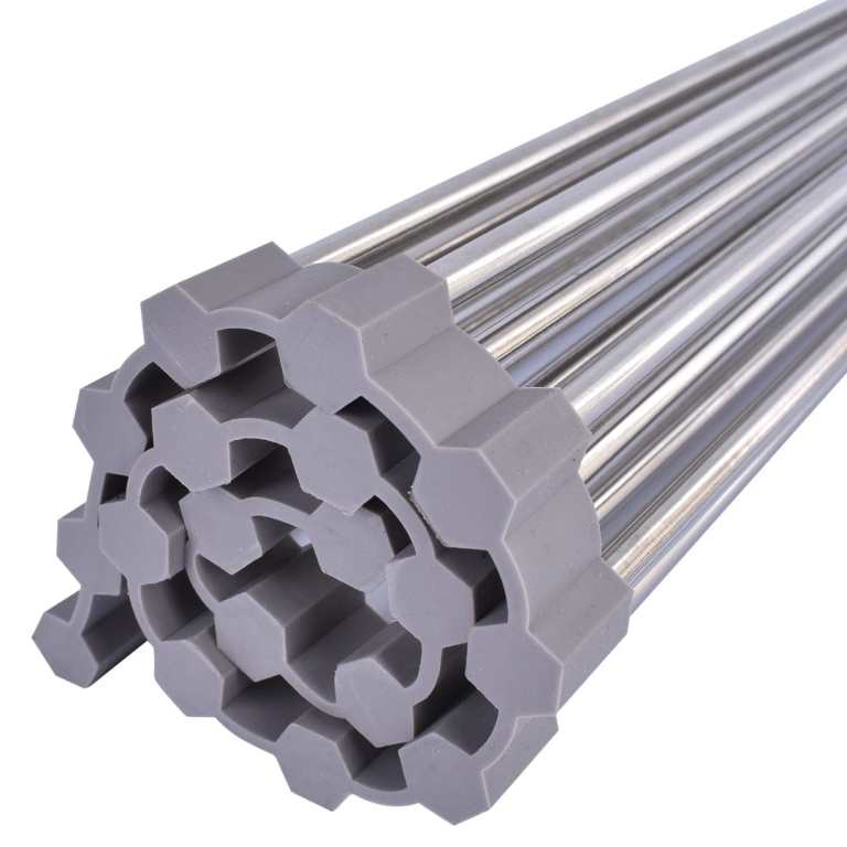 silver over sink draining rack with anti slip grips Octagonal steel roller shutter tube with plastic end