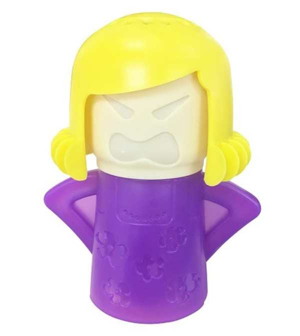 3 pcs mad mama microwave cleaner – bpa free steam cleaning (assorted colors) Angry cartoon girl toy with yellow hair