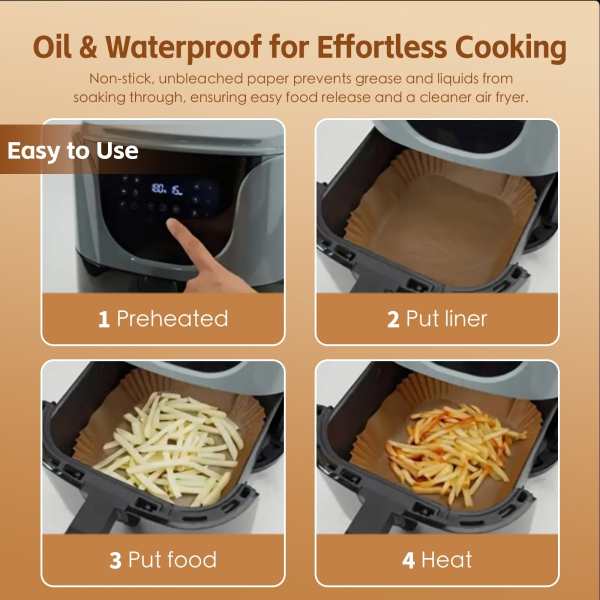 Air fryer liner steps for easy cooking