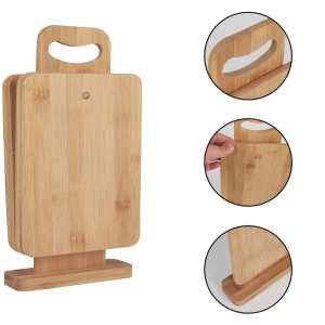 Bamboo chopping boards set with storage stand