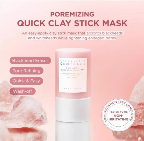 Poremizing quick clay stick mask product display
