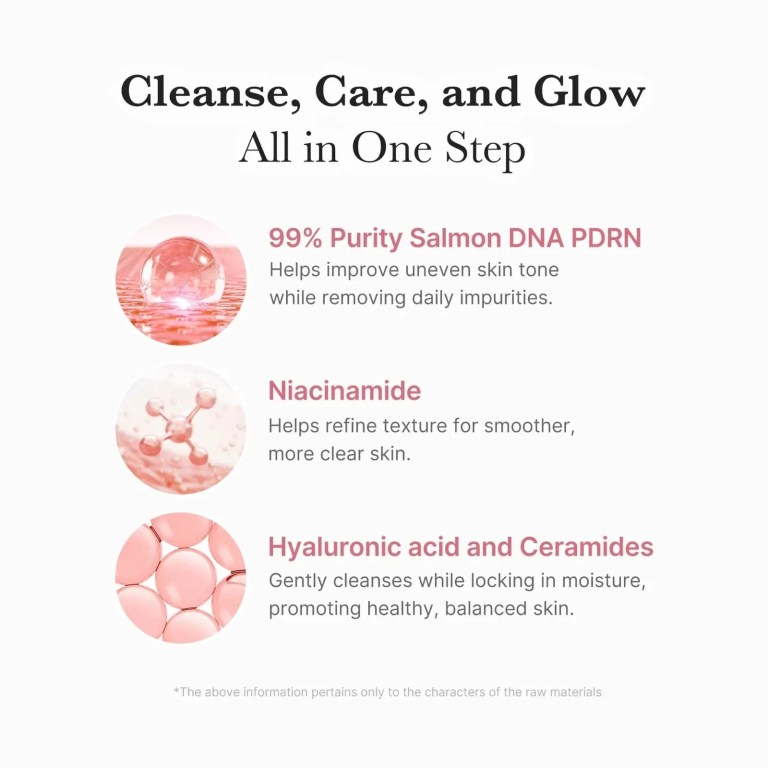 medicube pdrn pink niacinamide whip cleanser 120ml Skincare ingredients for cleansing and glowing skin