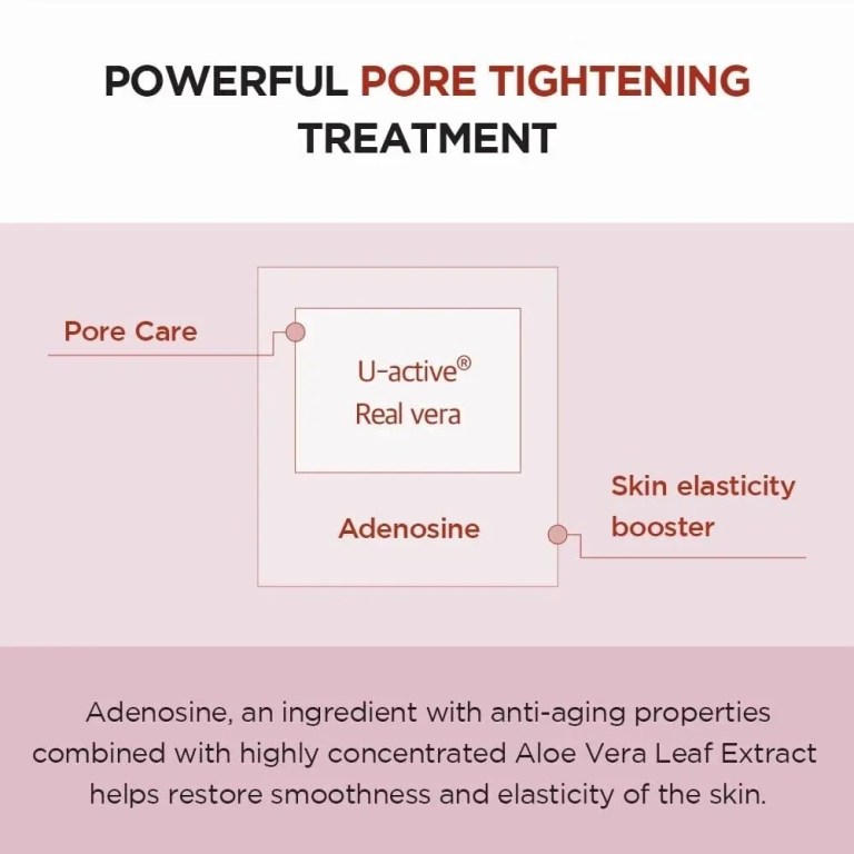 Powerful pore tightening skincare treatment infographic
