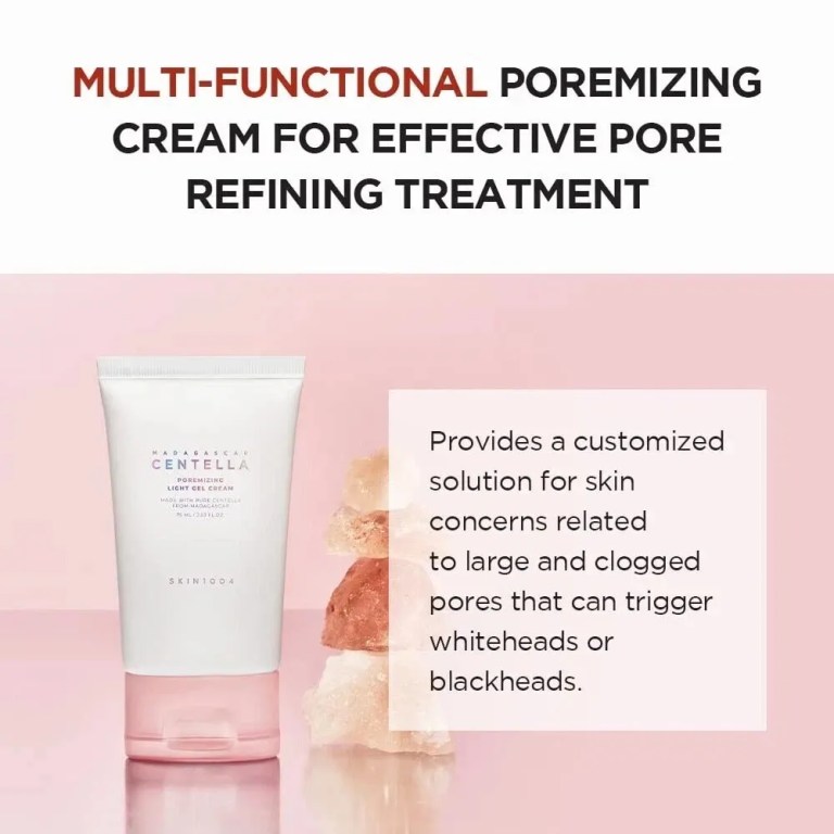 Multi-functional pore refining cream on pink background