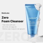 Medicube Zero Foam Cleanser blue tube with foam