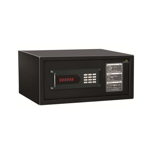 v959 dehs0001 202603021415 00.png Black electronic safe with digital keypad lock