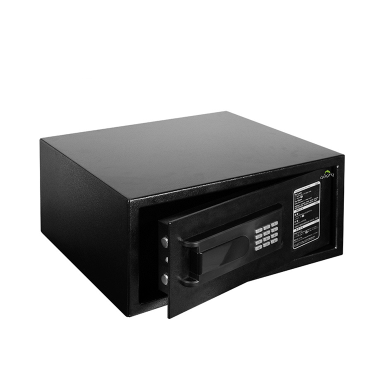 Black electronic home safe with keypad lock