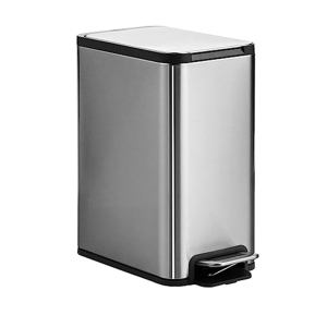 Stainless steel rectangular pedal rubbish bin