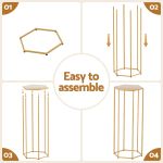 Hexagonal gold plant stand assembly steps
