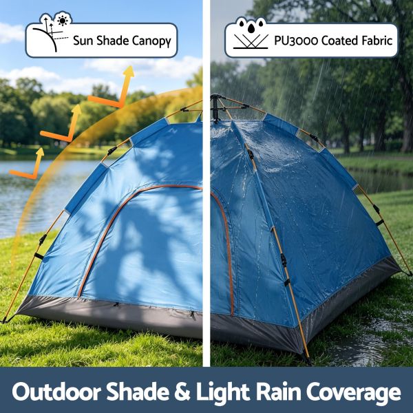 weisshorn camping tent instant tent pop up 2 person outdoor hiking tents hiking blue Blue camping tent with sun and rain protection