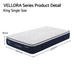 VELLORA King Single mattress with dimensions shown