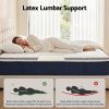 roomsense king single mattress , 30cm medium firm hybrid mattress with latex lumbar support for back pain relief , pocket spring mattress king single size in a box Woman sleeping on mattress with latex lumbar support