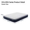 VELLORA queen mattress with dimensions displayed