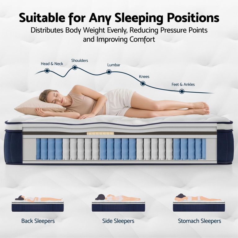 Woman sleeping on supportive mattress with pressure points