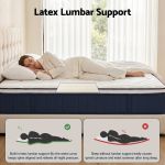 Woman sleeping on mattress with latex lumbar support