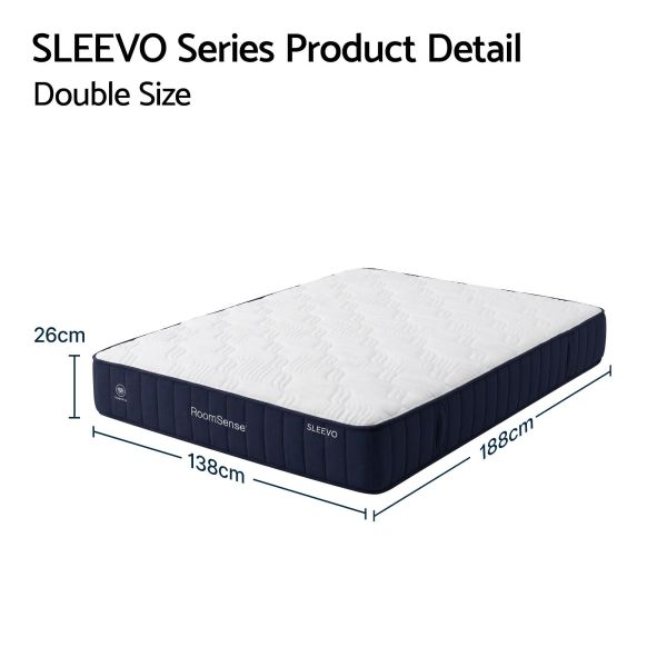 SLEEVO double mattress with dimensions displayed