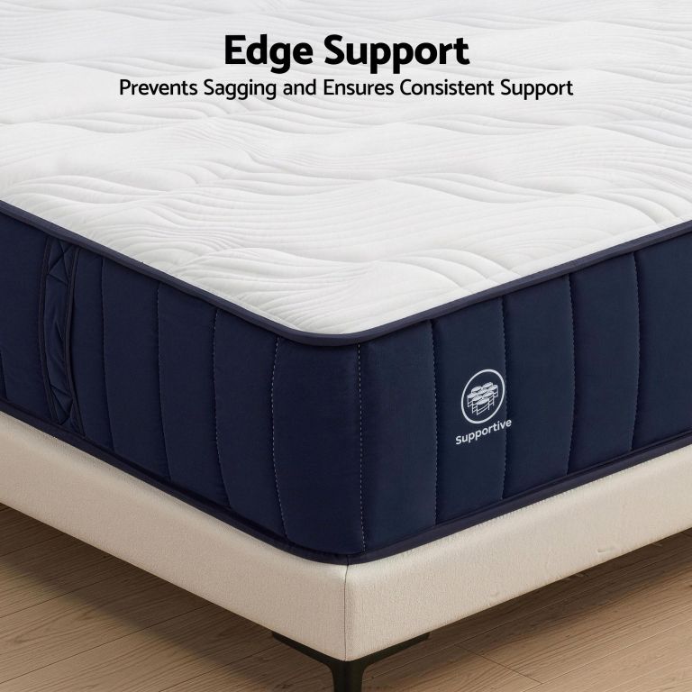 roomsense single mattress, 26cm orthopedic firm mattress for back pain relief, pocket spring hybrid mattress king size for home & rental Mattress corner highlighting reinforced edge support