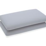 roomsense cooling memory foam pillows for sleeping, anti clumping solid core bed pillows for hot sleepers, supportive side sleeper pillow, washable cover queen size 1 pack, 70x40x10cm Two grey pillows stacked on white background