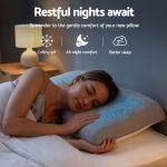 Woman sleeping on cooling gel pillow at night