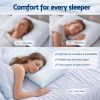 roomsense cooling memory foam pillow pillows 1 pack, anti flattening bed pillows for hot sleepers, adjustable shredded gel side sleeper pillow for neck support, washable cover, 72x50x15cm Woman sleeping on supportive pillow in various positions