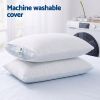 roomsense cooling memory foam pillow pillows 1 pack, anti flattening bed pillows for hot sleepers, adjustable shredded gel side sleeper pillow for neck support, washable cover, 72x50x15cm White pillows with machine washable covers