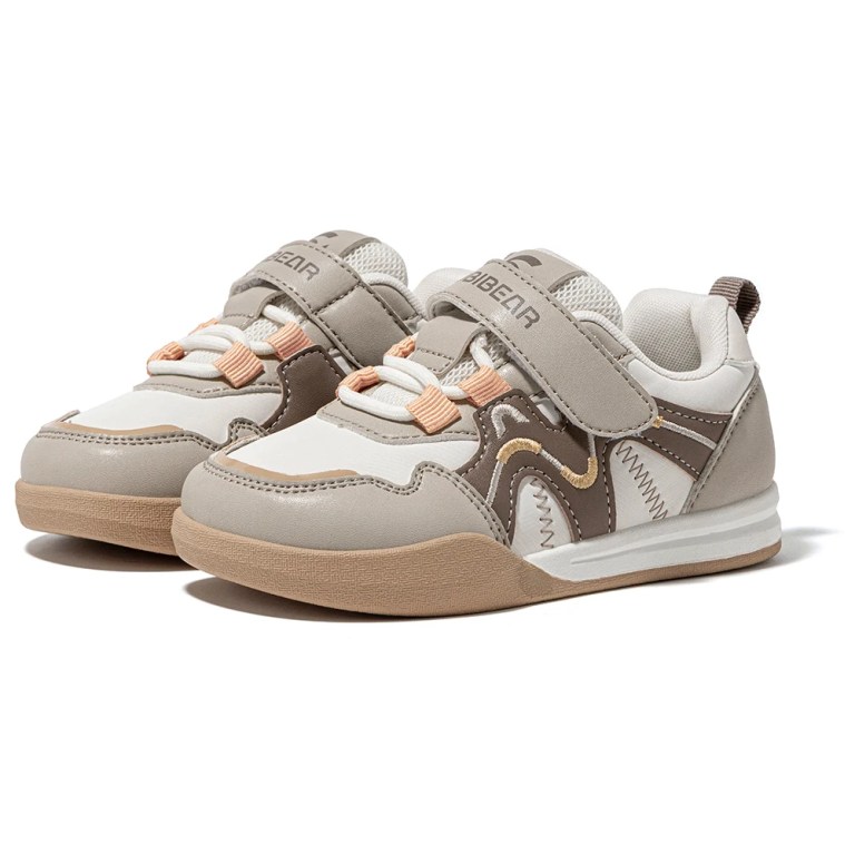 HOBIBEAR Kids Wide Toe Box Velcro Toddler Groove Sneakers 6