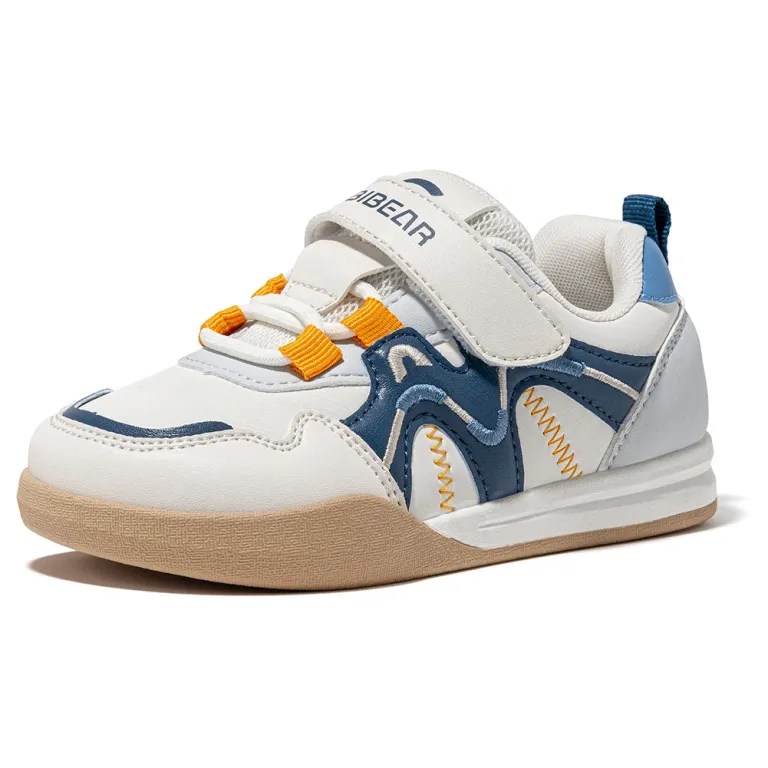 HOBIBEAR Kids Wide Toe Box Velcro Toddler Groove Sneakers