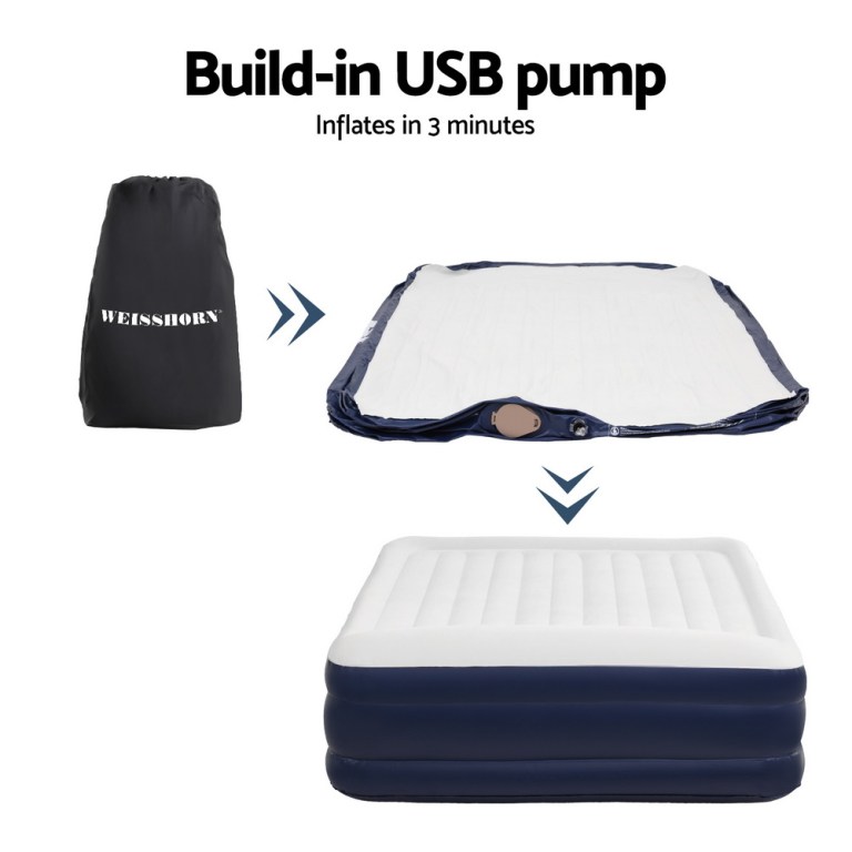 weisshorn air mattress double inflatable bed 46cm air bed weisshorn air mattress double inflatable bed 46cm air bed