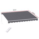 instahut retractable folding arm awning motorised sunshade 3.5m x 3m grey instahut retractable folding arm awning motorised sunshade 3.5m x 3m grey