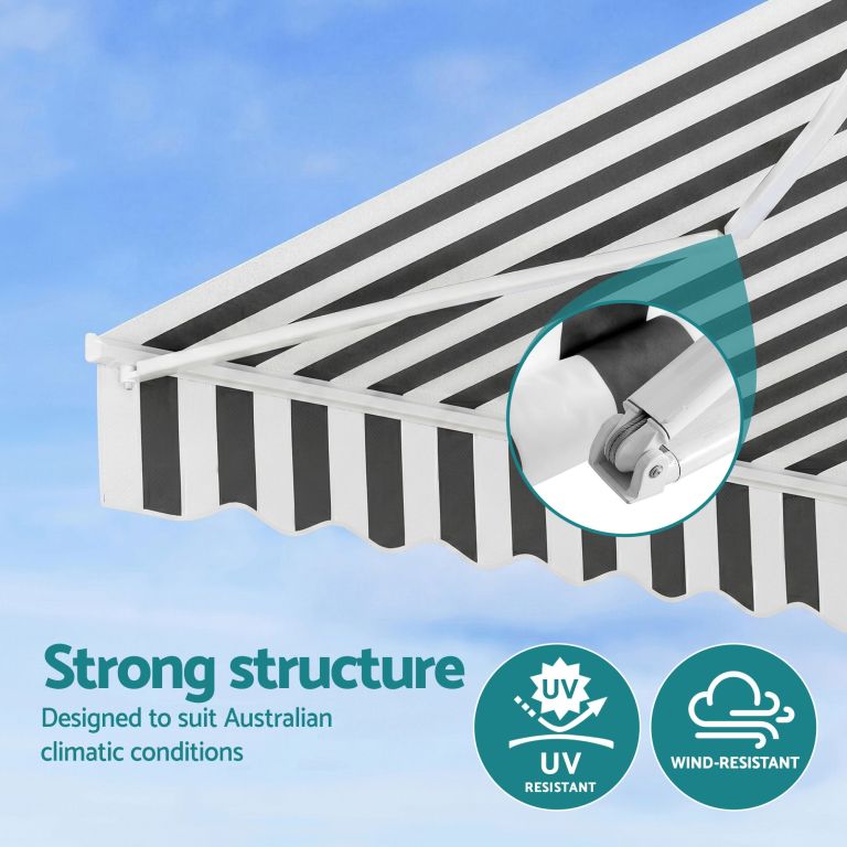 instahut retractable folding arm awning motorised sunshade 4.5mx3m grey white instahut retractable folding arm awning motorised sunshade 4.5mx3m grey white