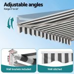instahut retractable folding arm awning motorised sunshade 4.5mx3m grey white instahut retractable folding arm awning motorised sunshade 4.5mx3m grey white