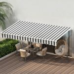 instahut retractable folding arm awning motorised sunshade 4.5mx3m grey white instahut retractable folding arm awning motorised sunshade 4.5mx3m grey white