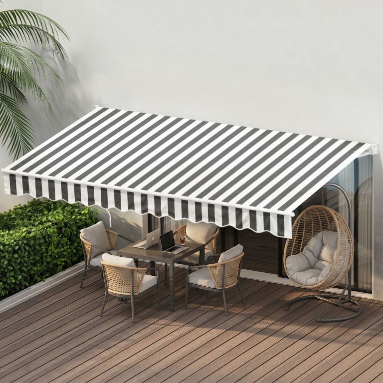 instahut retractable folding arm awning motorised sunshade 4.5mx3m grey white instahut retractable folding arm awning motorised sunshade 4.5mx3m grey white