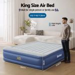 bestway air mattress king inflatable bed 56cm airbed blue