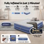 bestway air mattress king inflatable bed 56cm airbed blue