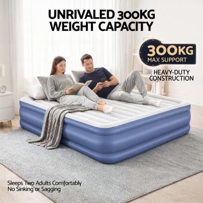 bestway air mattress king inflatable bed 56cm airbed blue