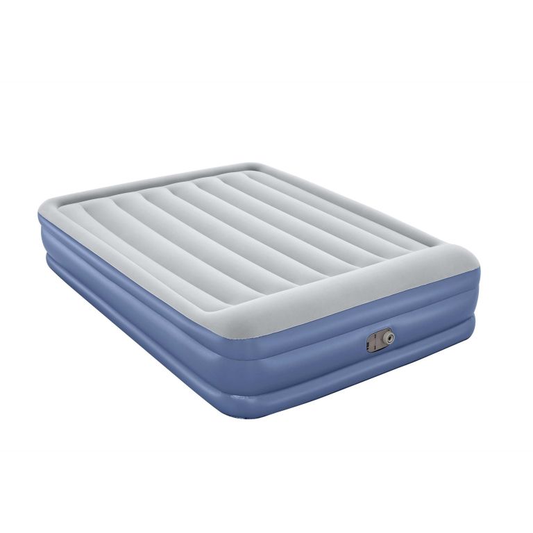 bestway air mattress queen inflatable bed 46cm airbed blue