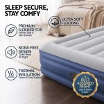 bestway air mattress queen inflatable bed 46cm airbed blue
