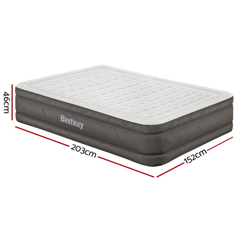 bestway air mattress queen inflatable bed 46cm airbed grey bestway air mattress queen inflatable bed 46cm airbed grey