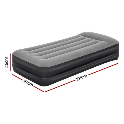 bestway air mattress single inflatable bed 46cm airbed black