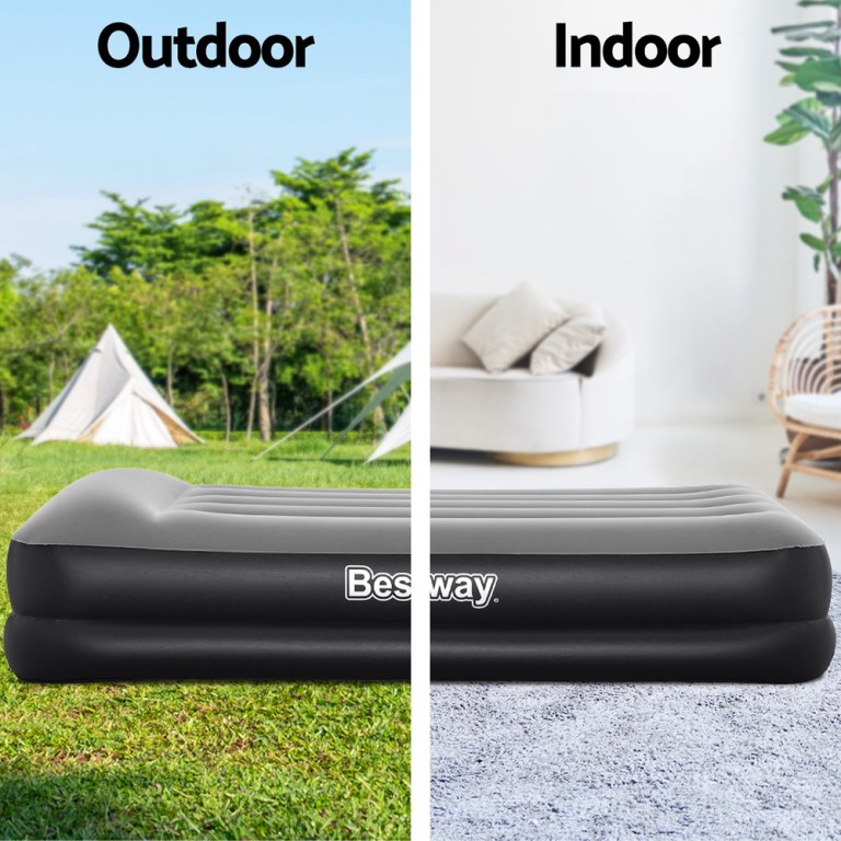 bestway air mattress single inflatable bed 46cm airbed black