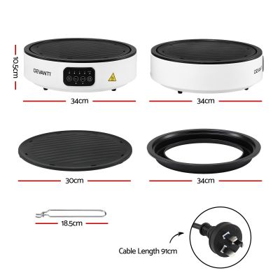 devanti ceramic cooktop electric hot plate countertop grill cooker white devanti ceramic cooktop electric hot plate countertop grill cooker white