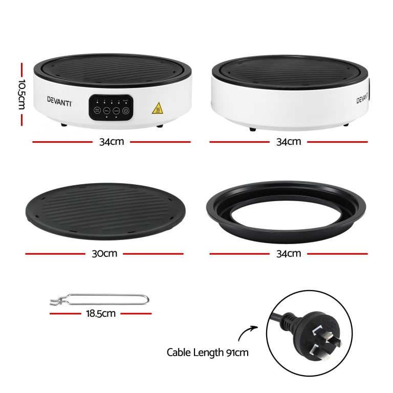devanti ceramic cooktop electric hot plate countertop grill cooker white devanti ceramic cooktop electric hot plate countertop grill cooker white