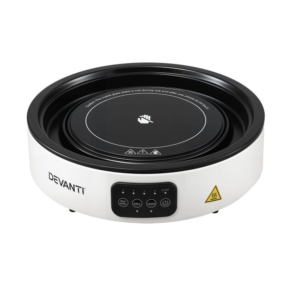 devanti ceramic cooktop electric hot plate countertop grill cooker white